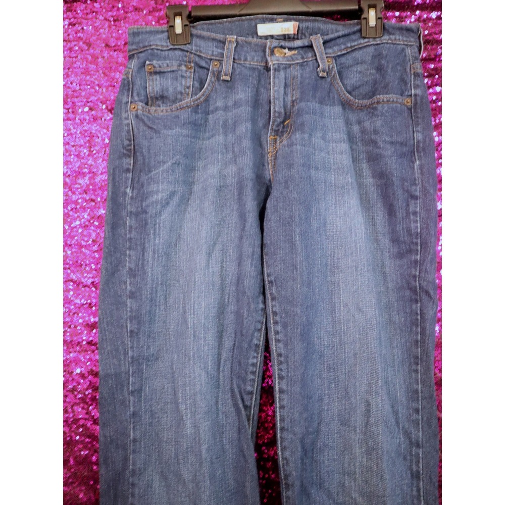 Blue Jeans 10 Medium Levis Womens Curvy Bootcut 529 Denim Pants Whiskering